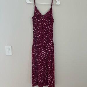 Hollister Red and White Spaghetti Strap Sundress